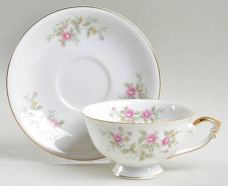Wild Rose Footed Cup & Saucer Set
