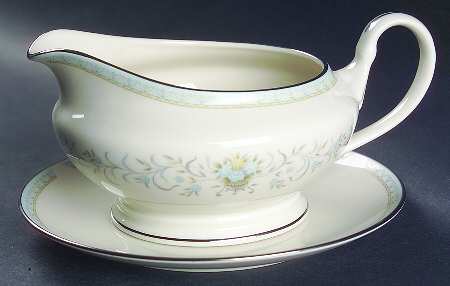 Blue Versailles Round Gravy Boat & Underplate