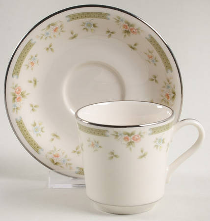 Spring Gardens Flat Demitasse Cup & Saucer Set