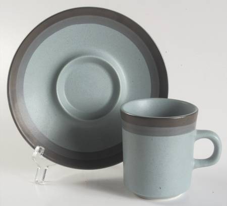 Navajo Blue Flat Cup & Saucer Set