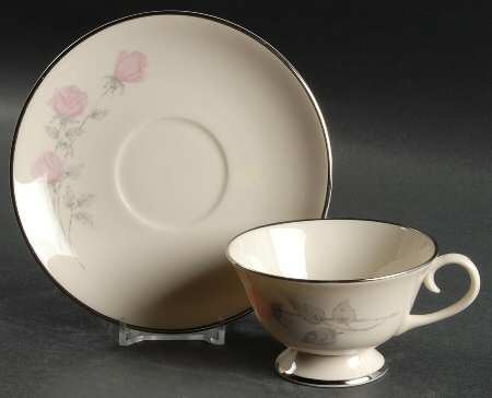 Champagne Rose Footed Cup & Saucer Set