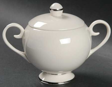 Royal Platinum (Cream) Sugar Bowl & Lid