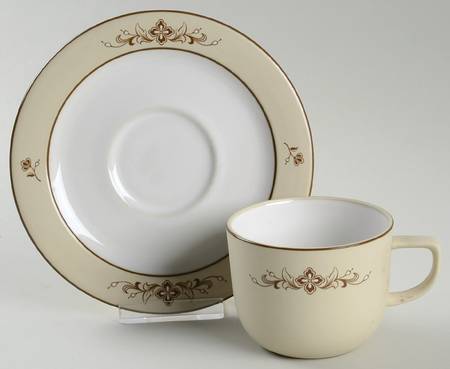 Celebration Brown Flat Cup & Saucer Set
