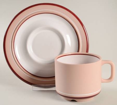 Genesis Mauve Flat Cup & Saucer Set