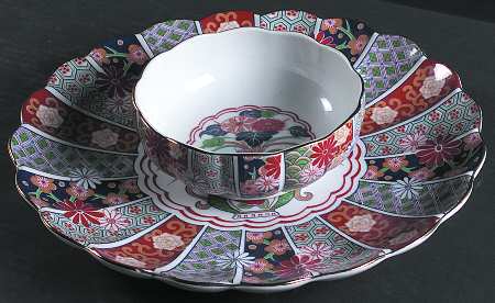 Imari Fan Chip & Dip Set