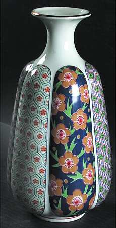 Imari Fan 11" Vase