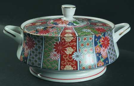Imari Fan Round Covered Vegetable