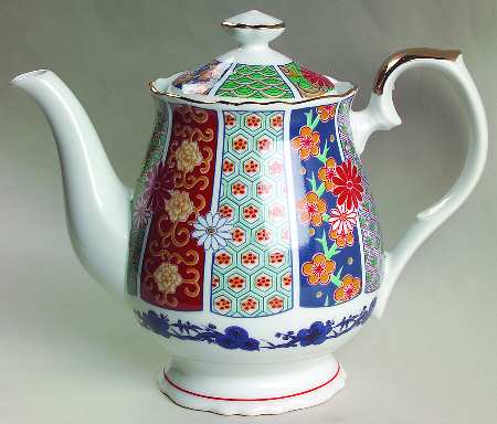 Imari Fan Teapot & Lid