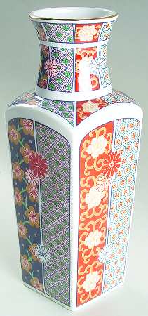 Imari Fan 10" Vase
