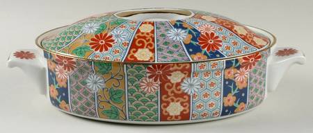 Imari Fan Oval Covered Vegetable
