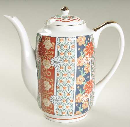 Imari Fan Mini Coffee Pot & Lid