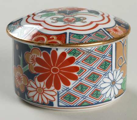 Imari Fan Trinket Box & Lid