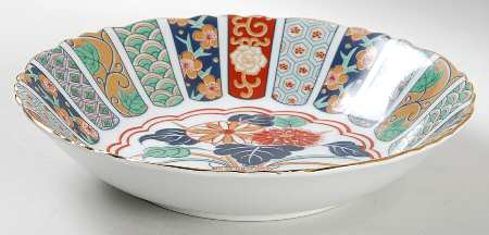 Imari Fan Coupe Soup Bowl