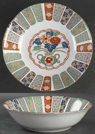 Imari Fan 9" Round Vegetable Bowl