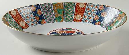 Imari Fan 10" Oval Vegetable Bowl