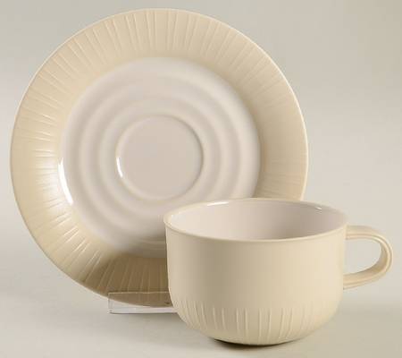 Lagoon Beige Flat Cup & Saucer Set