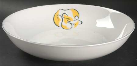 Abstract Gray 9" Round Vegetable Bowl