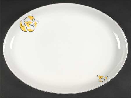 Abstract Gray 16" Oval Serving Platter