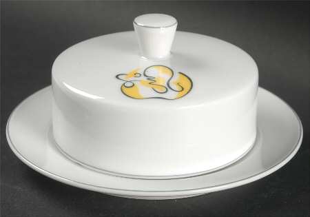 Abstract Gray Round Covered Butter