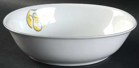 Abstract Gray 8" Oval Vegetable Bowl