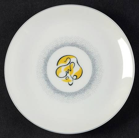 Abstract Gray Bread & Butter Plate