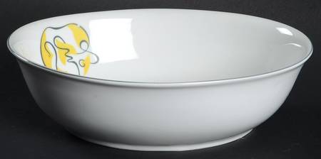 Abstract Gray 7" Oval Vegetable Bowl