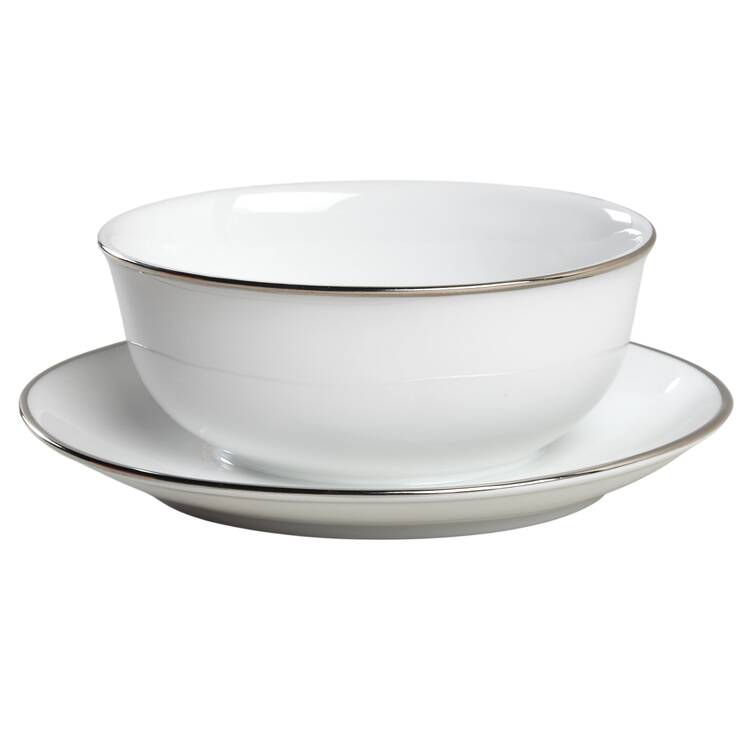 Arzberg Platinum Gravy Boat with Attached Underplate