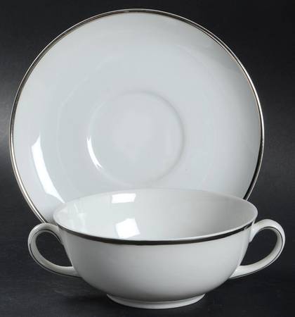 Arzberg Platinum Flat Cream Soup Bowl & Saucer Set