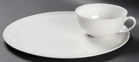 Arzberg White (Form Shape 2000) Snack Plate & Cup Set