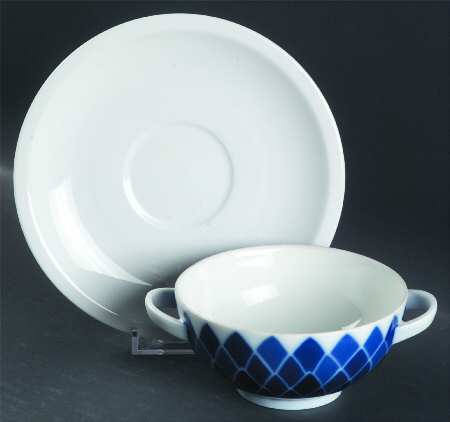 ARZ13 Footed Cream Soup Bowl & Saucer Set