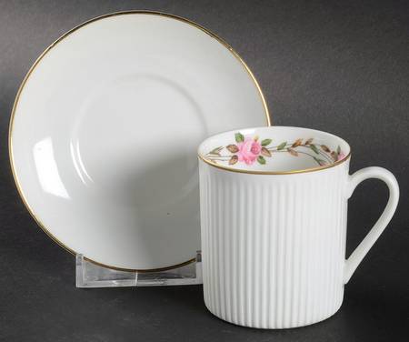 Athena Rose Flat Demitasse Cup & Saucer Set