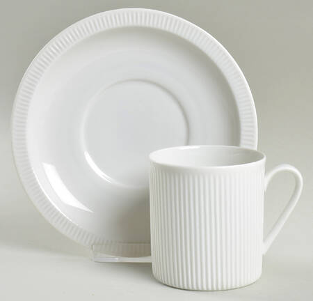 Athena White Flat Cup & Saucer Set