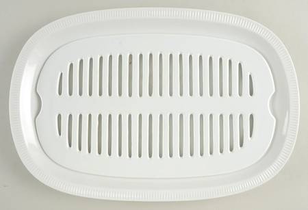 Athena White 14" Rectangular Platter & Strainer