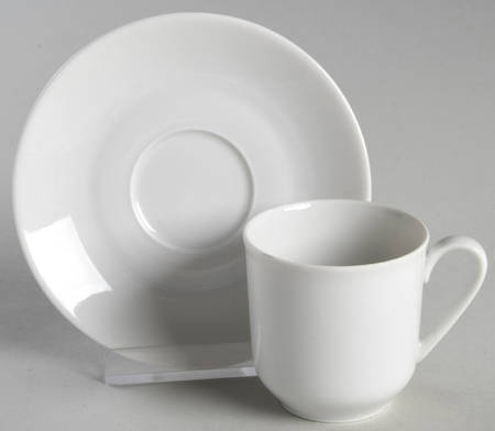 Avante White Demitasse Cup & Saucer Set