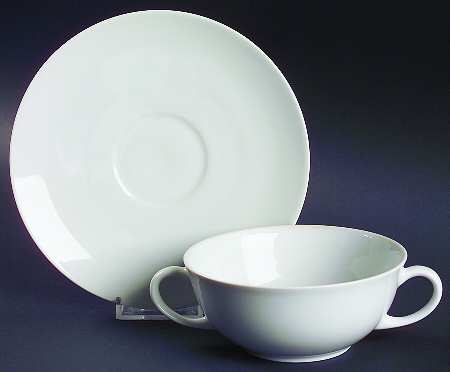Bianco (Shape 1495) Flat Cream Soup Bowl & Saucer Set