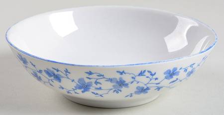 Blue Flowers (Blue Trim, Rim) Fruit/Dessert (Sauce) Bowl