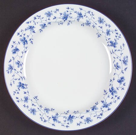 Blue Flowers (Blue Trim, Rim) Luncheon Plate