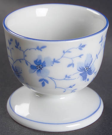 Blue Flowers (Blue Trim, Rim) Single Egg Cup