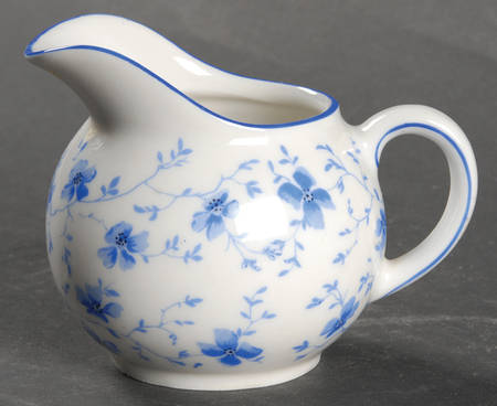 Blue Flowers (Blue Trim, Rim) Mini Creamer