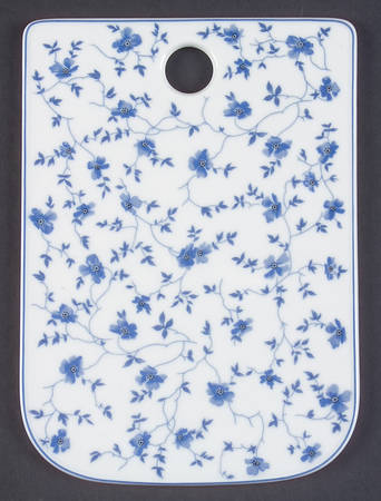 Blue Flowers (Blue Trim, Rim) Cheese and Cracker Board