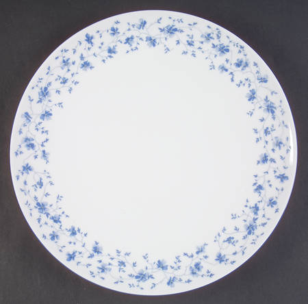 Blue Flowers (Blue Trim, Rim) 12" Chop Plate (Round Platter)
