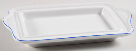 Blue Flowers (Blue Trim, Rim) 1/4 Lb Butter No Lid