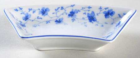 Blue Flowers (Blue Trim, Rim) Hors d'Oeuvres Dish