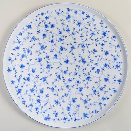 Blue Flowers (Blue Trim, Rim) Tart Dish