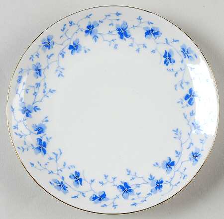 Blue Flowers (Gold Trim, Coupe) Bread & Butter Plate