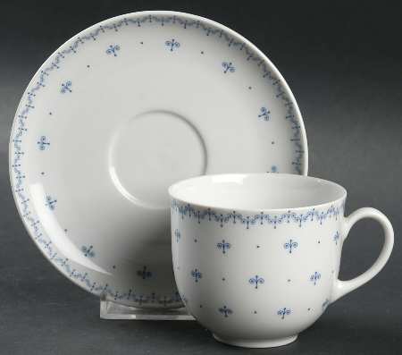 Blue Lace Flat Cup & Saucer Set