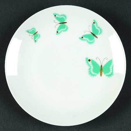 Butterfly Aqua Bread & Butter Plate