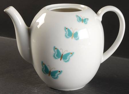 Butterfly Aqua Coffee Pot No Lid