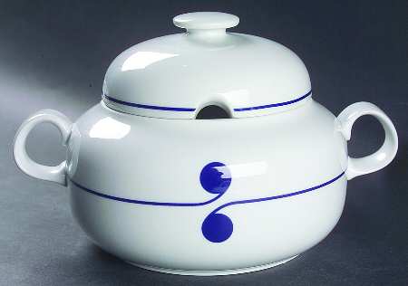 Colon Blue Round Covered Vegetable
