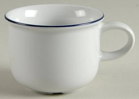 Contrast (Blue Trim) Flat Cup
